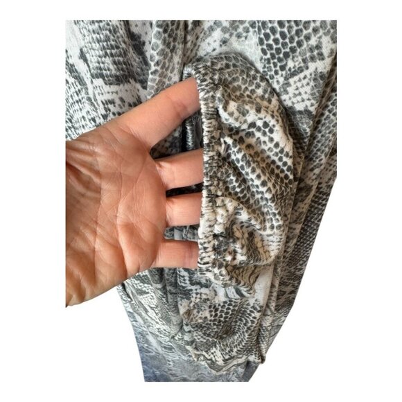 Haute Hippie Dress Women 3X Gray Snakeskin Jersey Tribe Maya V Neck Maxi Jungle - Picture 7 of 11